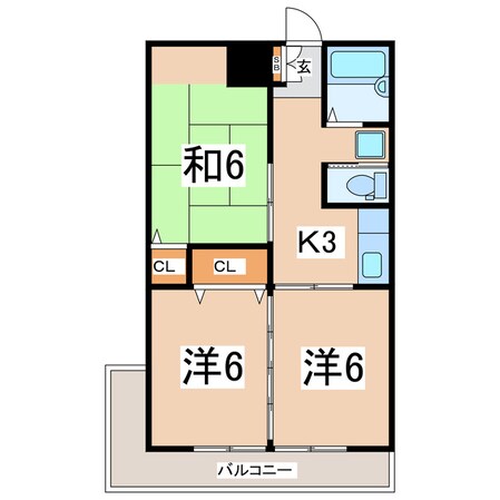 郡山駅 徒歩16分 2階の物件間取画像